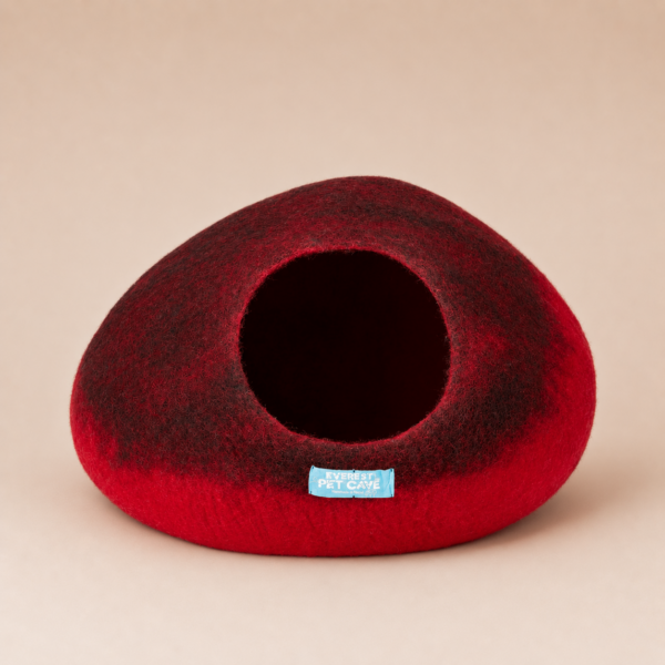 Everest® Cat Cave & Bed - Red Pattern