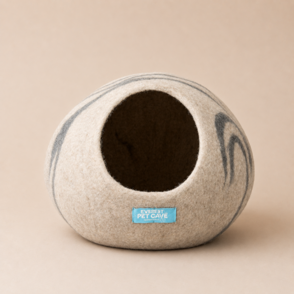 Everest® Handmade Cat Cave & Bed - Grey Spiral