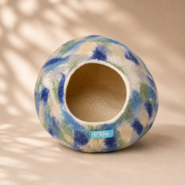 Everest® Handmade Cat Cave & Bed - Blue Hue Europa