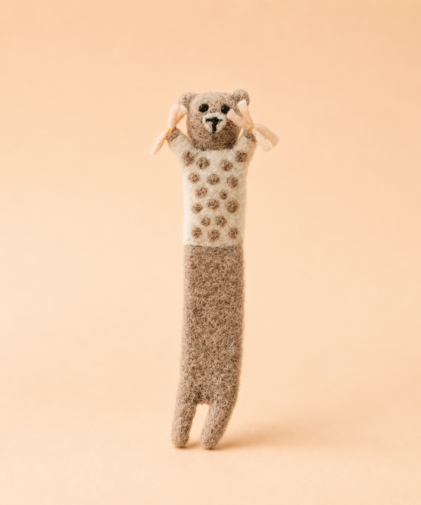 Brown Bear Felted Bookmark - 100% Wool
