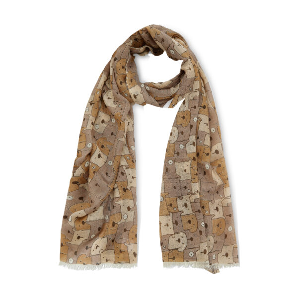 100% Cashmere Stole - Pet Faces Brown