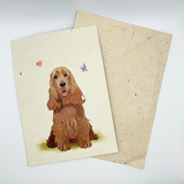 Cocker Spaniel Greeting Card A6 - Nepali Lokta Paper