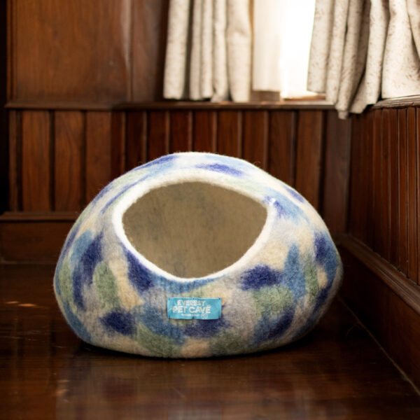 Everest® Handmade Cat Cave & Bed - Blue Hue Europa