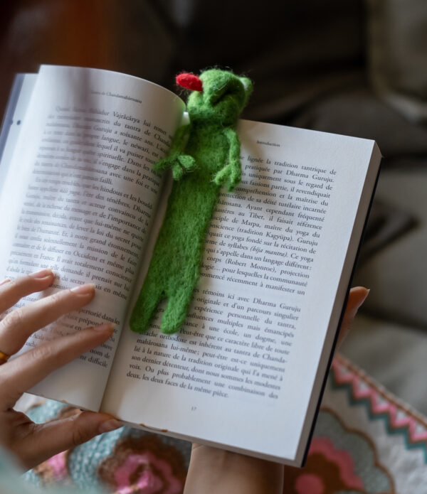 Frog Felted Bookmark - 100% Wool