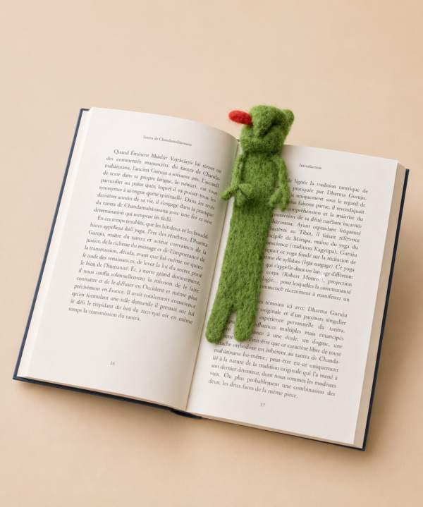 Frog Felted Bookmark - 100% Wool