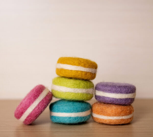 Felted Macaroon Play Pretend Toy - 100% Wool