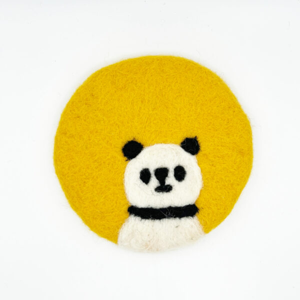 Panda Felted Coaster -100% Wool