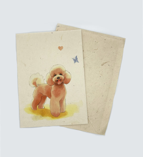 Poodle Greeting Card A6 - Nepali Lokta Paper