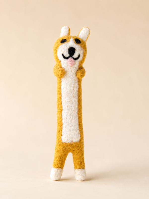 Felted Corgi Bookmark - 100% Wool