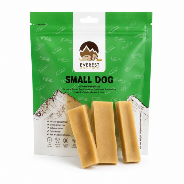 Everest Dog Chew® – Yak Chew (Himalayan Milk Dog Chew) for Small Dogs (3 Pieces) – 100gm