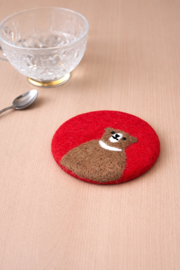 Bear Coaster -100% Wool