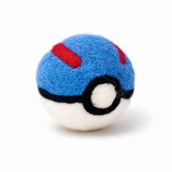 Blue Ball with bell - 100% Wool