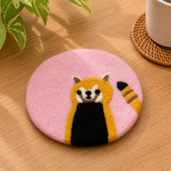 Raccoon Coaster -100% Wool