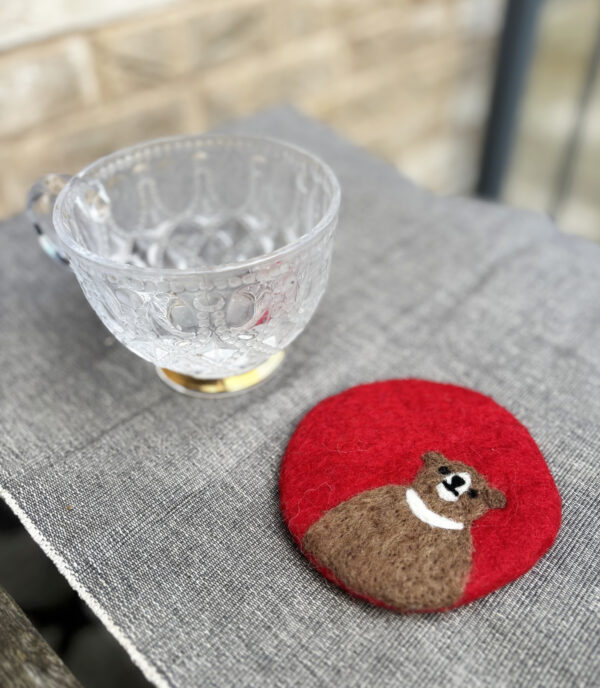 Bear Coaster -100% Wool