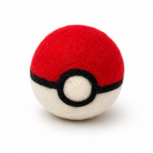 Red Ball with bell - 100% Wool