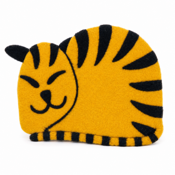 Tea Pot Warmer Cat Design, Felted, 100% Wool
