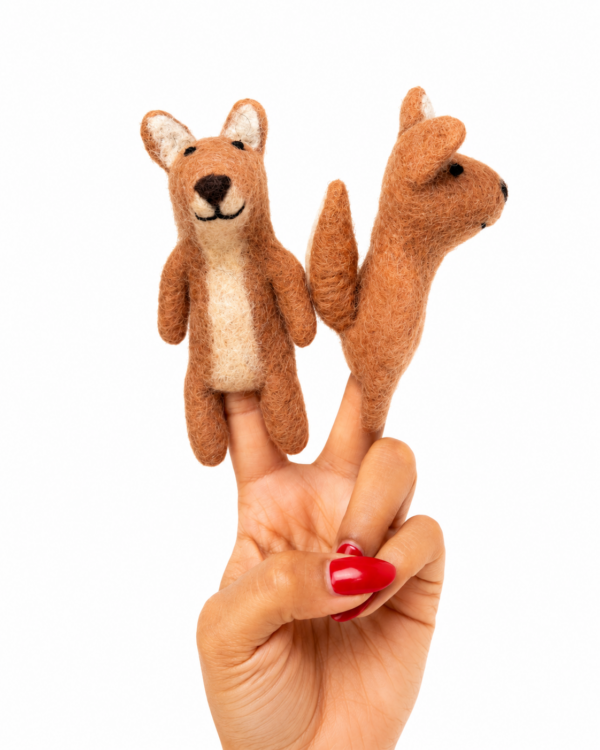 Fox Finger Puppet, Handmade - 100% Wool