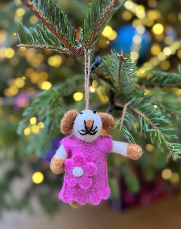 Hanging Ornaments - Mouse Pink Dress