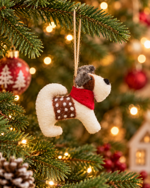 Terrier Dog Hanging Ornament - 100% Wool