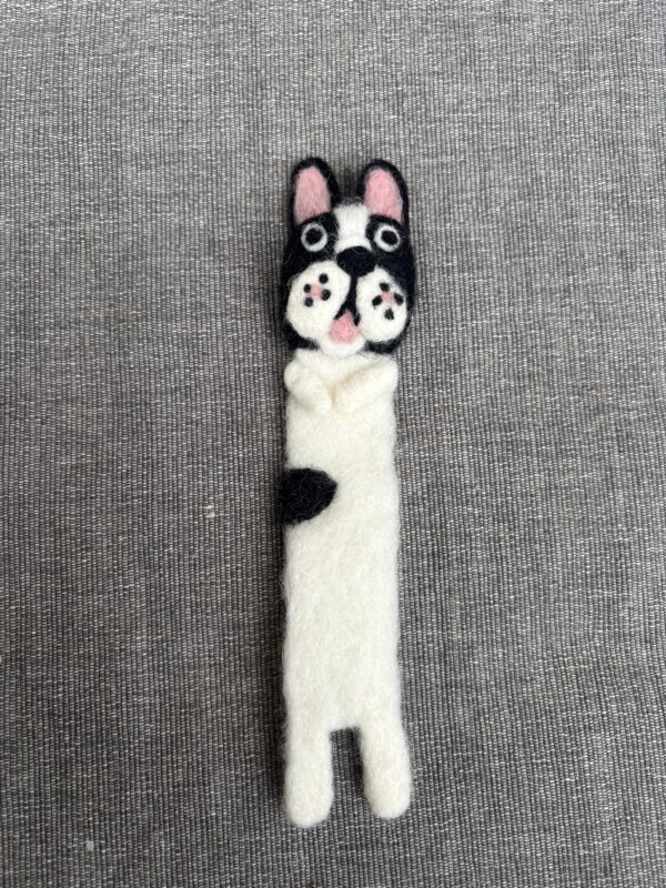 Felted Boston Terrier Bookmark - 100% Wool