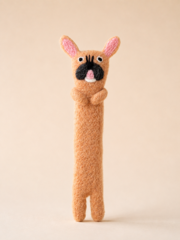 Felted Frenchie Bookmark - 100% Wool