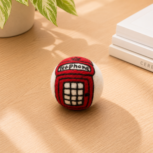 Felted Telephone Booth Ball - 100% Wool Large