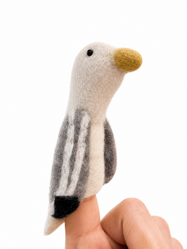 Seagull Finger Puppet - 100% Wool