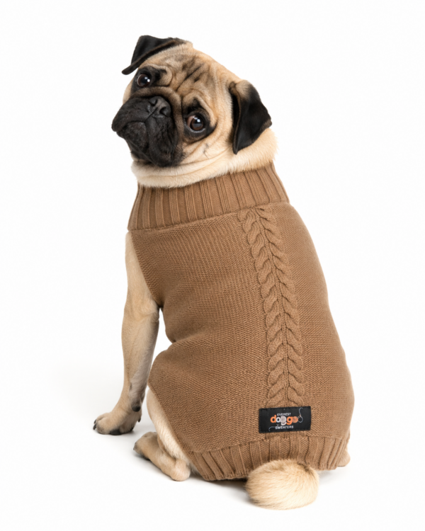 Pug Jumper, Sweater - Brown Hue, 100% Camel Hair