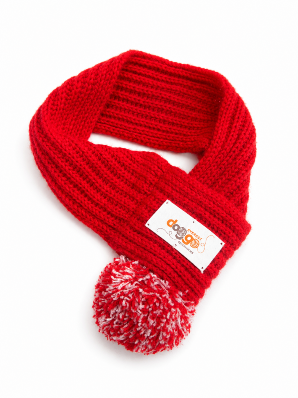 Dog Scarf Red - 100% Wool