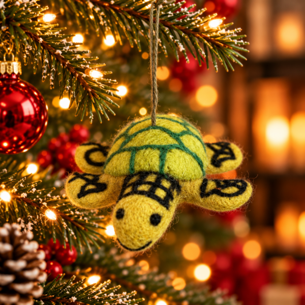 Turtle Hanging Ornament - 100% Wool