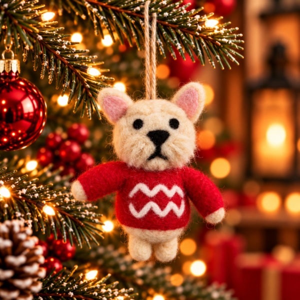 Westie Dog Hanging Ornament - 100% Wool