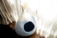 Small Blue Cat Cave Bed - 100% Wool