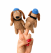 Dog with Cap Finger Puppet - 100% Wool