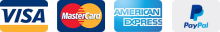 We Accept: Visa, Master, Amex, Paypal